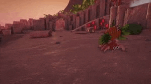 a crab with a pineapple on its head is crawling on the ground .
