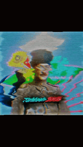 a painting of a man with a mustache and glasses
