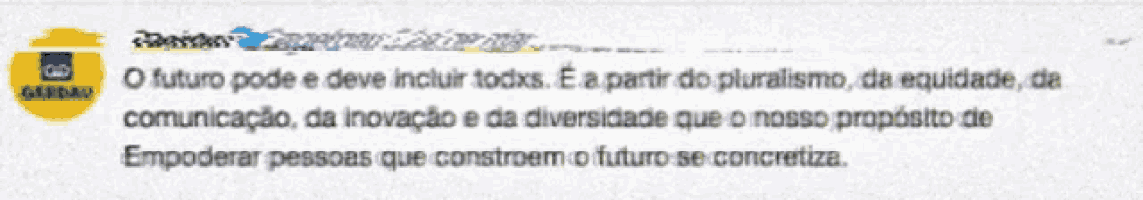 a foreign language text that says empoderar pessoas que construem o futuro se concretiza