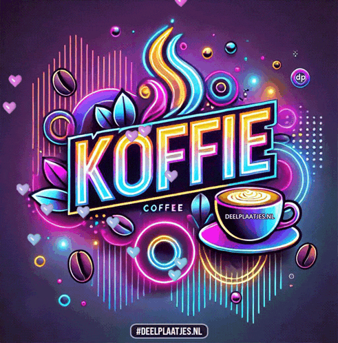 a neon sign that says koffie coffee