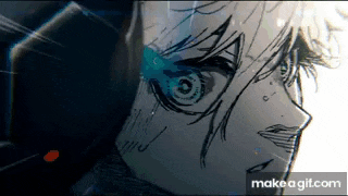 a close up of a drawing of a person with blue eyes