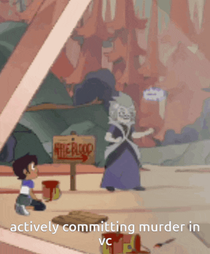 a cartoon character is actively committing murder in a video game