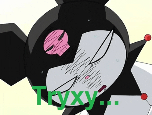 a picture of a cartoon character with the word tryxy written below it