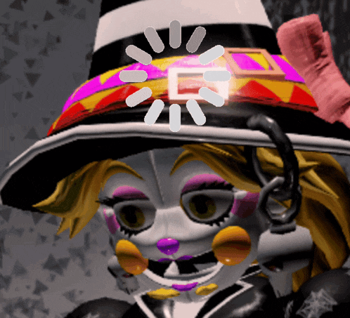 a clown is wearing a hat with the number 5 in the middle