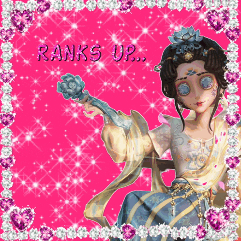 a picture of a girl with ranks up written on the top