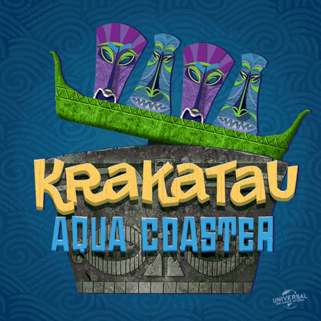 a sign for the krakatau aqua coaster at universal