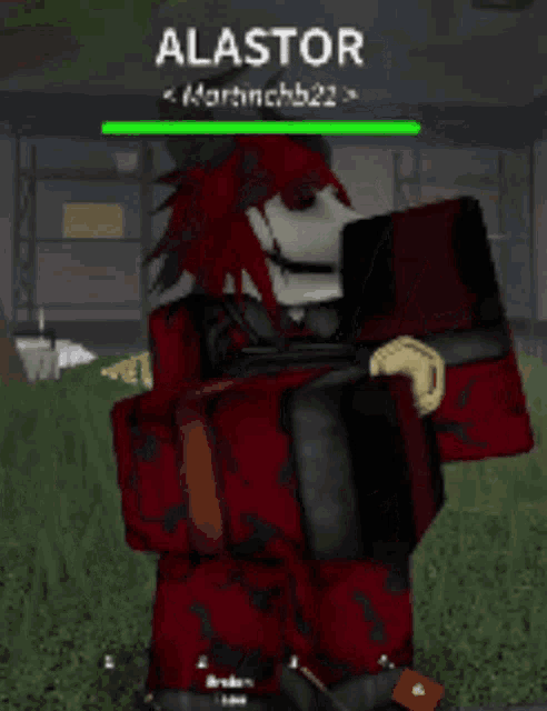 a video game character with the name alastor on it