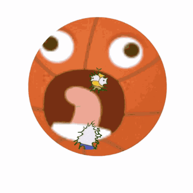 homer simpson is standing in front of a large orange object