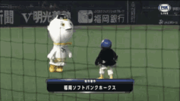 a fox live broadcast of a baseball game with a mascot