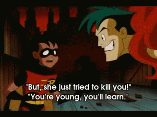 It'S A Sign Of Affection, Really. GIF - Batman Cartoon Robin GIFs