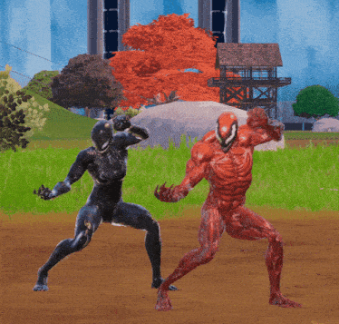 carnage and venom are standing next to each other