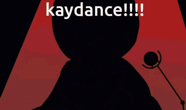 a cartoon character singing into a microphone with kaydance written on the bottom right