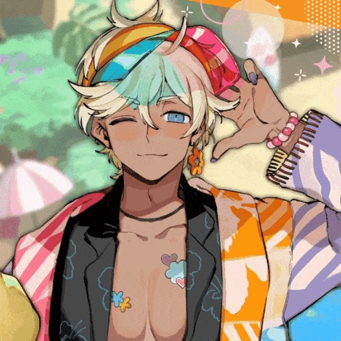 a drawing of a man wearing a scarf and a necklace
