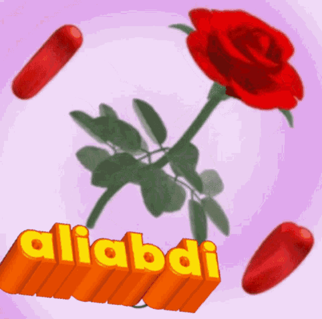 a red rose is surrounded by pills and the name aliabdi
