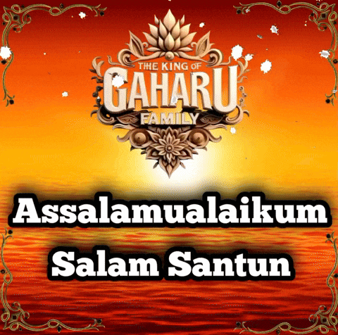 a poster for the king of gaharu family with a sunset in the background