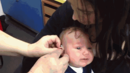 Hearing Himself GIF - Baby Hearing Aid Smile GIFs