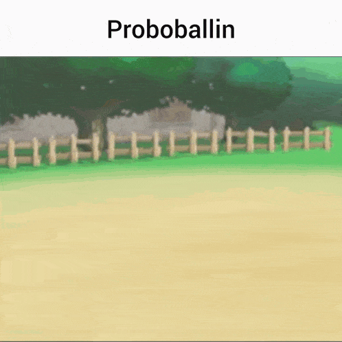 a picture of a field with a wooden fence and the words proboballin above it