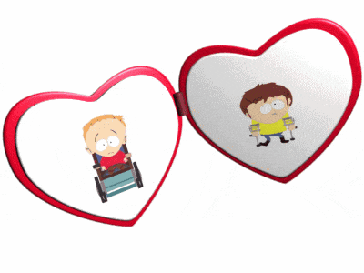 a heart shaped object with a picture of a cartoon character on it