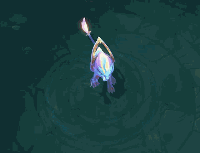 a lion with a pink tail is surrounded by a circle of light