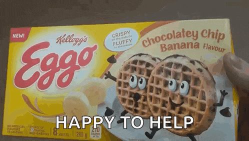 someone is holding a box of kellogg 's eggo chocolate chip banana flavored waffles