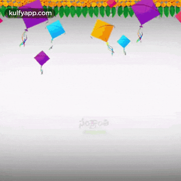 a bunch of colorful kites are flying on a white background