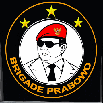 a drawing of a man wearing a red beret with the words brigade prabowo