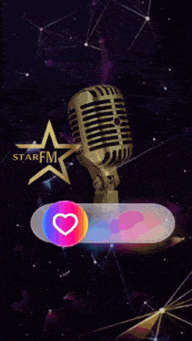 a microphone with a star fm logo in the background