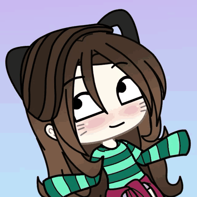 a cartoon drawing of a girl with brown hair