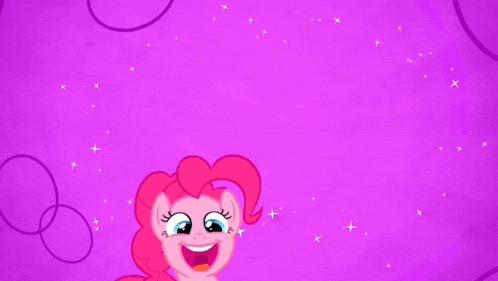 pinkie pie from my little pony is dancing in the air
