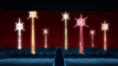 a person standing in front of a row of crosses