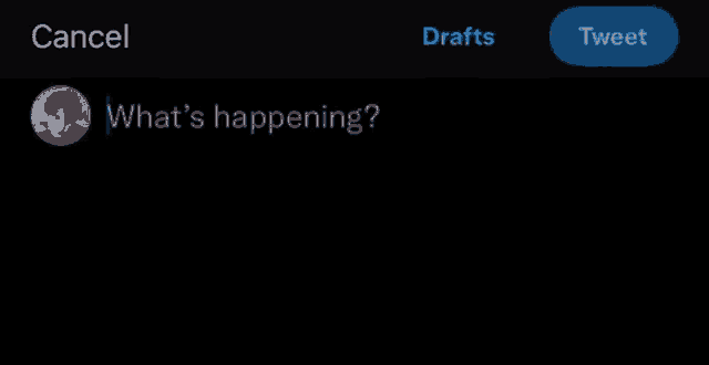 a screenshot of a tweet that says what 's happening ?