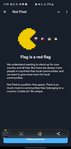a screenshot of an app that says flag is a red flag on it