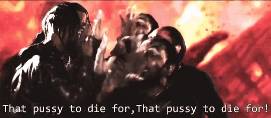 a poster that says " that pussy to die for " on it