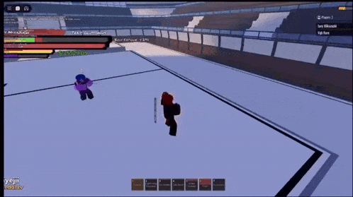 a screenshot of a video game shows a person fighting another character