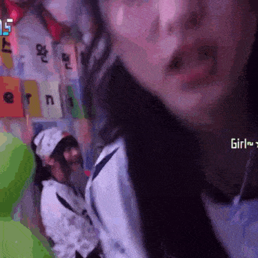 a blurry picture of a girl with the word girl on the bottom left