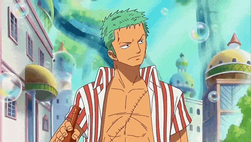 a man with green hair is holding a bottle