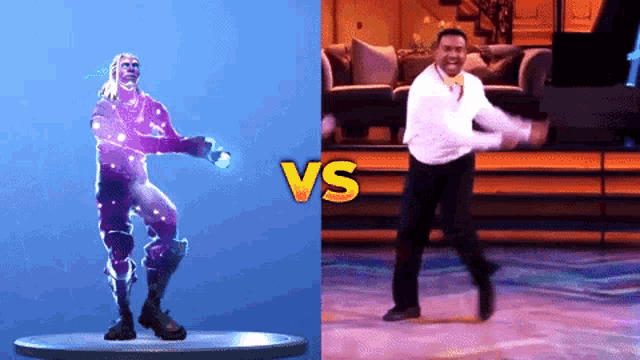 a video of a man dancing next to a video of another man dancing