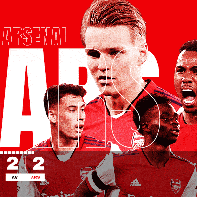 a poster for the arsenal soccer team shows players in red jerseys