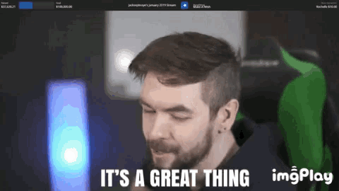 a man with a beard says it 's a great thing on a screen