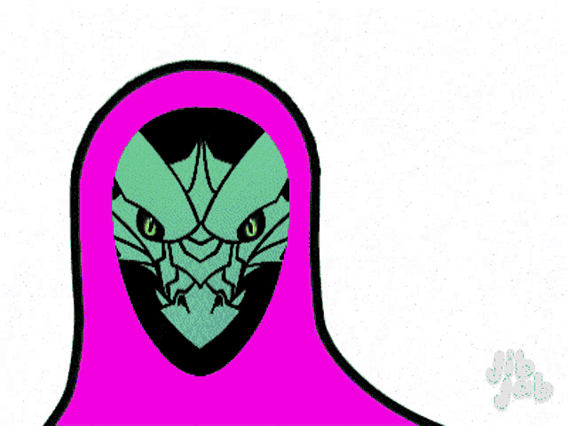 a cartoon drawing of a monster with the word jib written on the bottom