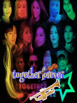 a poster that says together forever with a trumpet on it
