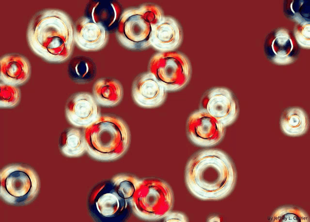 red white and blue circles on a red background by jeffrey l. collier