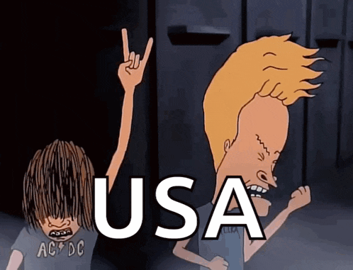 a beavis and butthead cartoon with the word usa