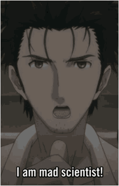 a man with a beard says i am mad scientist in a cartoon