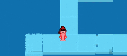 a pixel art drawing of a rat and a naked person