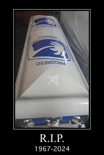 a picture of a coffin with the words rip 1967-2024 on it