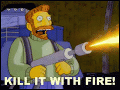 Kill It Kill It With Fire GIF - Kill It Kill It With Fire Simpsons GIFs