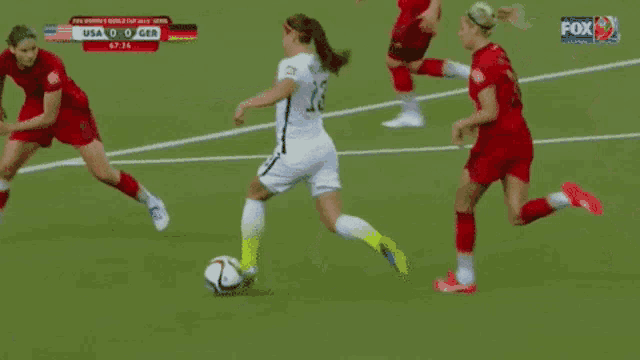 a soccer game is being played between the usa and germany