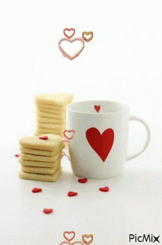 Heart Cookies Hearts GIF - Heart Cookies Hearts Coffee GIFs