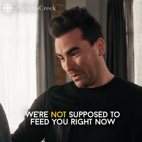 Were Not Supposed To Feed You Right Now Dan Levy GIF - Were Not Supposed To Feed You Right Now Dan Levy David GIFs